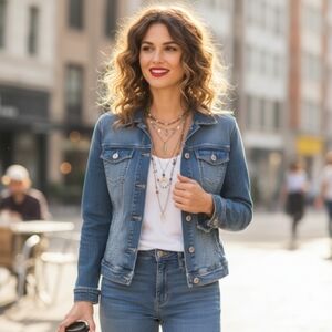 VINTAGE ST.John's Bay  Classic Stretch Denim Jacket Size M